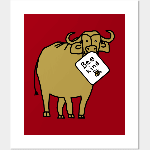 Gold Ox says Be Kind Wall Art by ellenhenryart